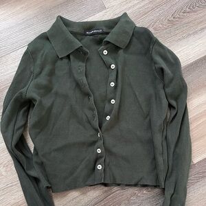 Green Brandy Melville top, buttoned down